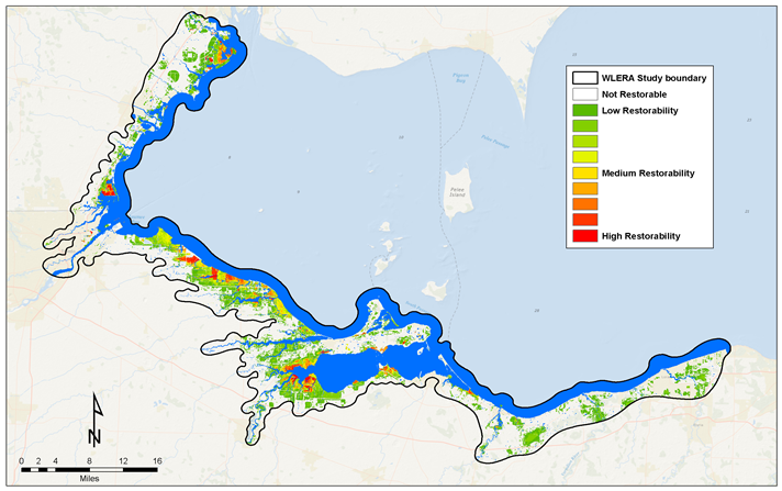 C-CAP Regional Land Cover and Change showing data for the western Lake Erie basin