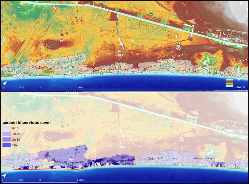 C-CAP land cover data used to determine the percentage of impervious surface within individual watershed boundaries.