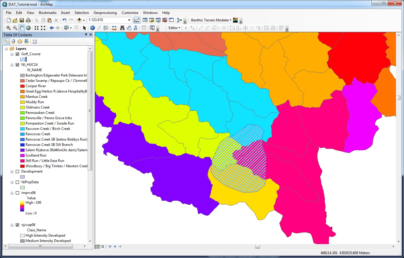 A screenshot of the tool, Impervious Surface Analysis Tool, being used.