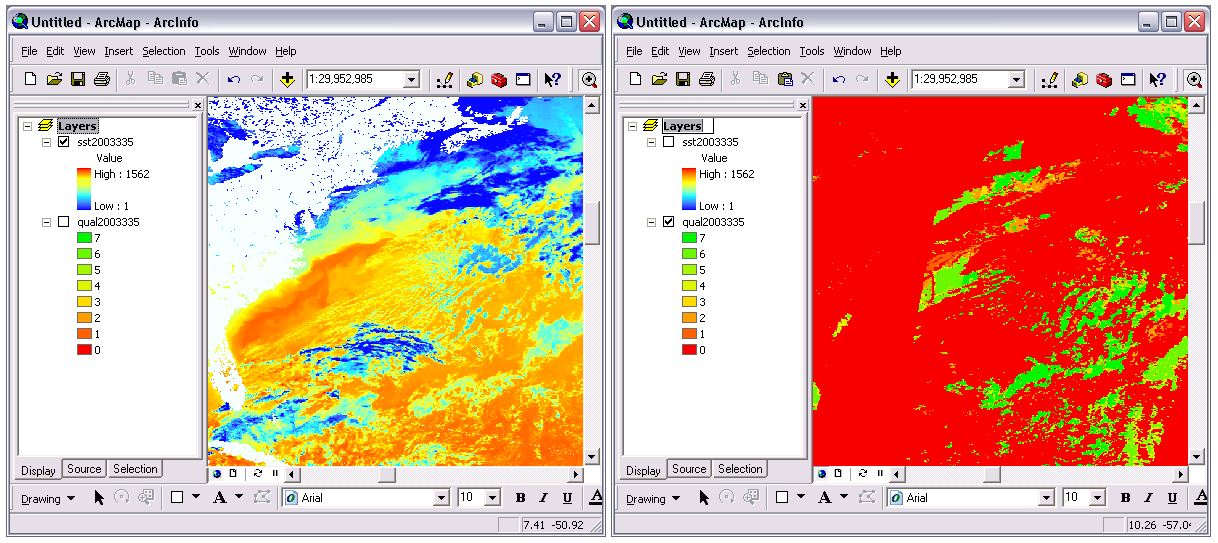A screenshot of the tool, Marine Geospatial Ecology Tools, being used.