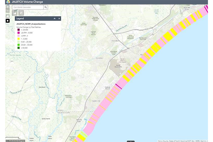A screenshot of the tool, Sediment Volume Change Mapper, being used.