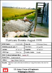 [graphic of cover of report-Hurricane Bonnie High Water Marks Collection]