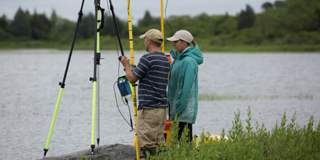 Scientists working in a National Estuarine Research Reserve Location