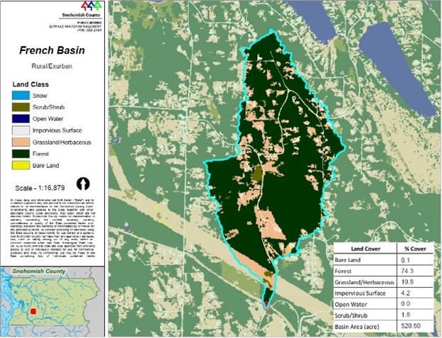 High-resolution land cover data in Snohomish County, Washington.