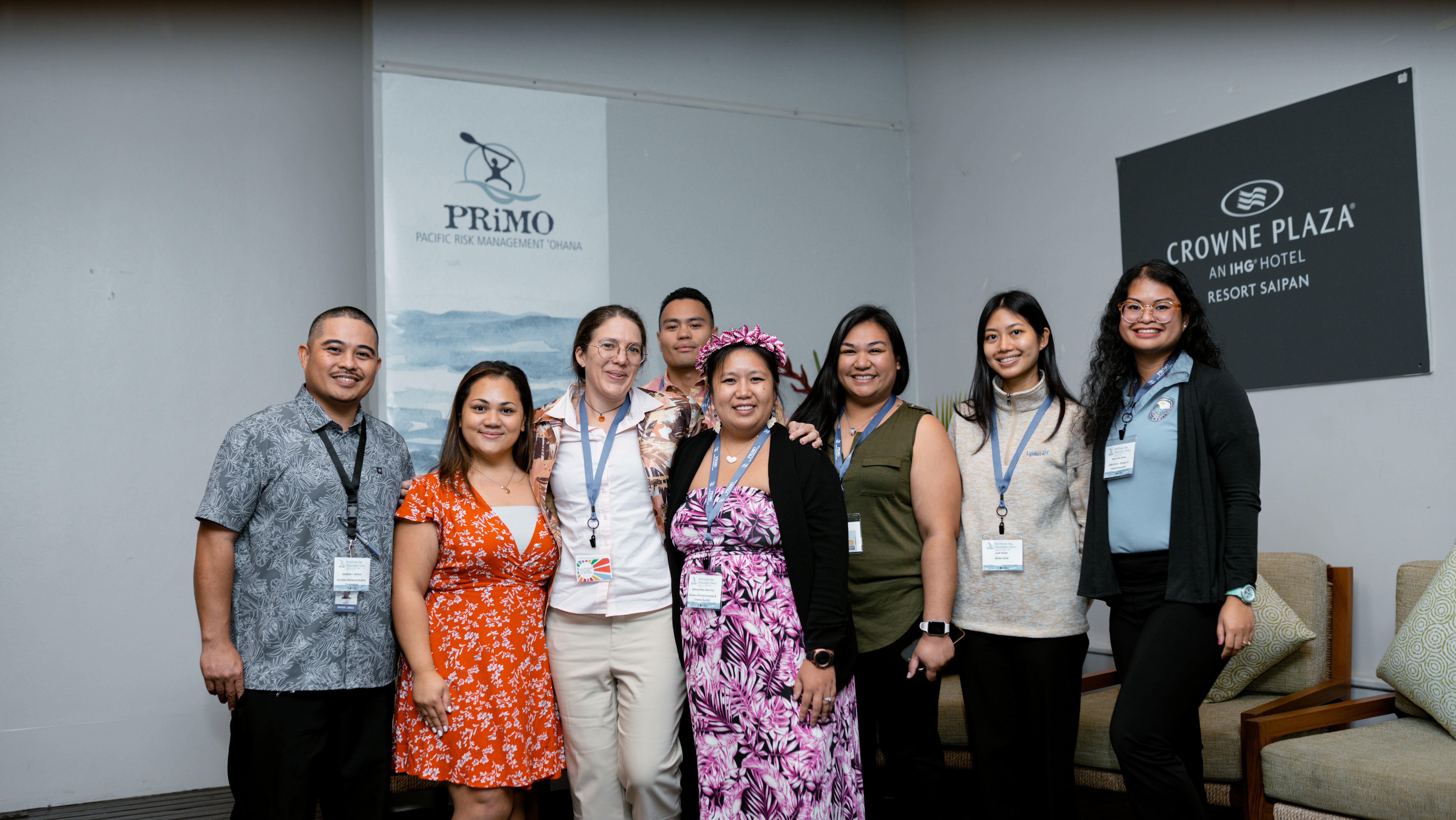 A group of people smiling